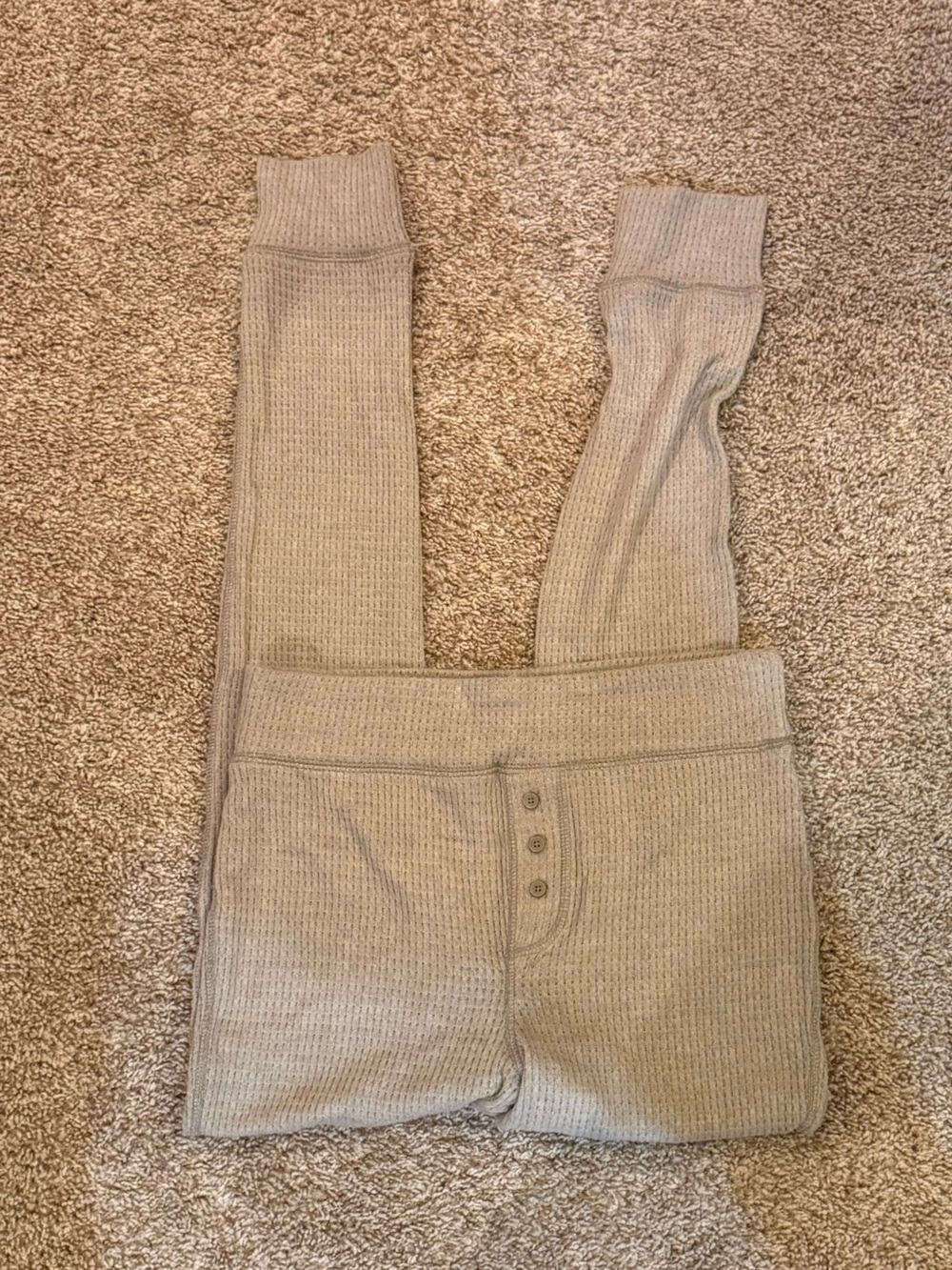 aerie Taupe Waffle Knit Lounge Leggings